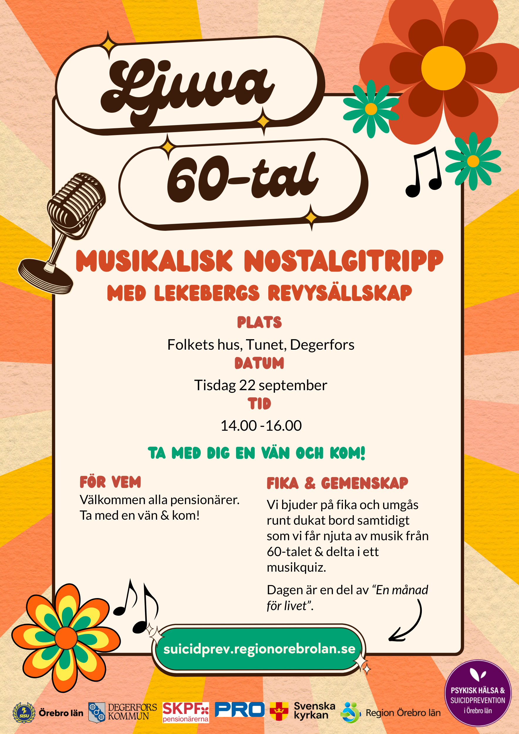 Affisch i 60-talsanda med programmet